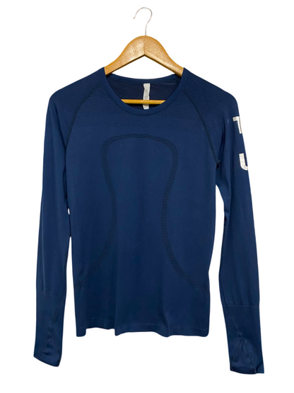 LULULEMON | S| BUST 15| WOMEN'S SWIFTLY TECH LONG SLEEVE NAVY BLUE WORKOUT SHIRT