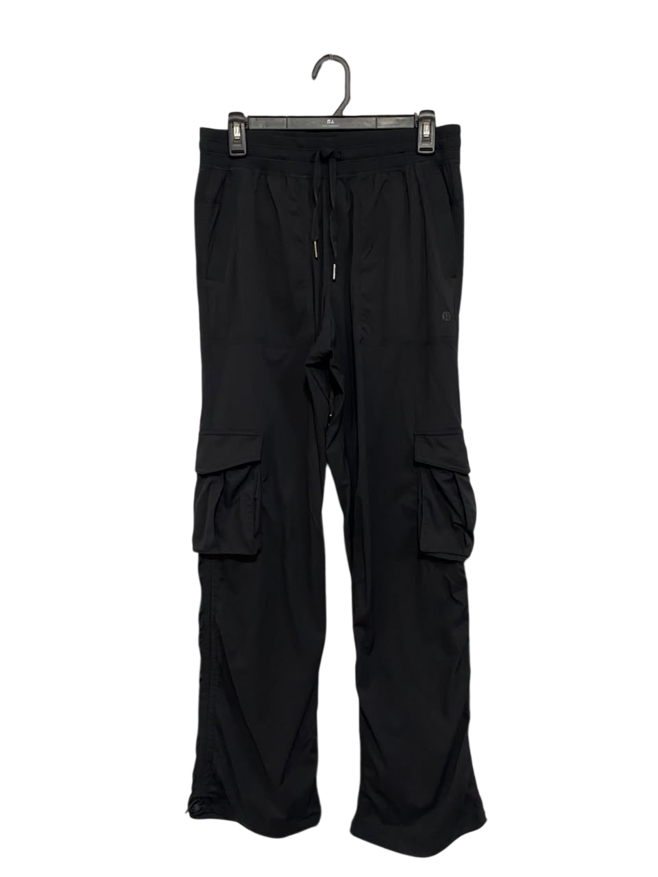 LULULEMON |M| WAIST 28| WOMEN'S HIGH-WAISTED BLACK DRAWSTRING CARGO PANTS WITH FLAP POCKETS