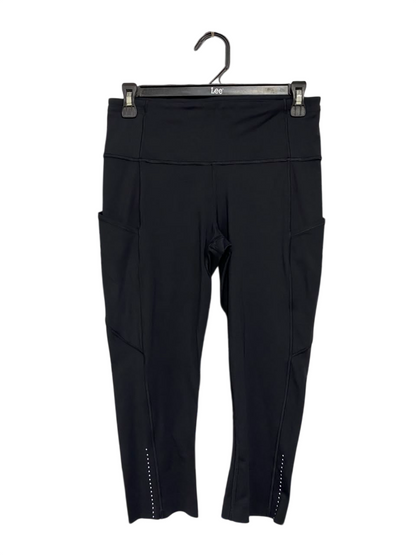LULULEMON |L| WAIST 28| WOMEN'S FAST AND FREE HIGH-WAISTED BLACK CROPPED RUNNING LEGGINGS