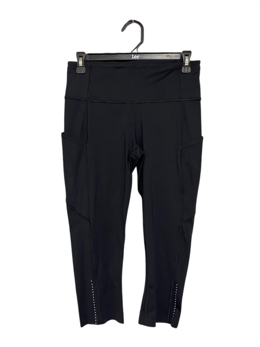 LULULEMON |L| WAIST 28| WOMEN'S FAST AND FREE HIGH-WAISTED BLACK CROPPED RUNNING LEGGINGS