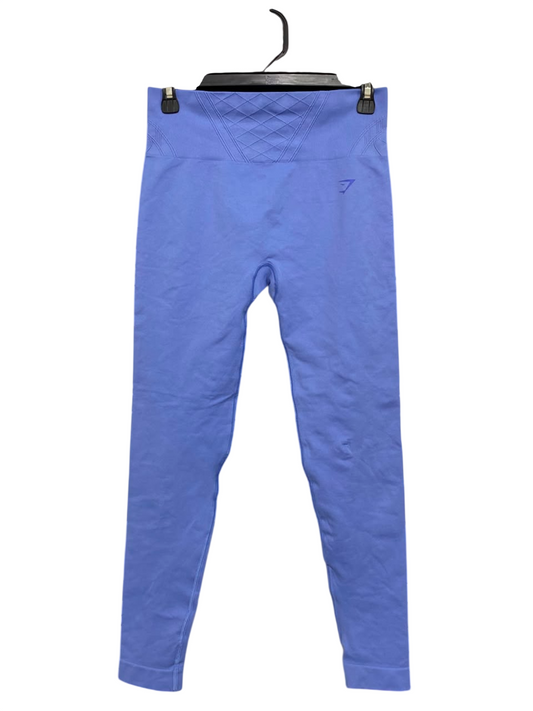 GYMSHARK | S| WAIST 26| HIGH-WAISTED PERFORATED / LATTICE WAISTBAND SEAMLESS PERIWINKLE BLUE LEGGINGS