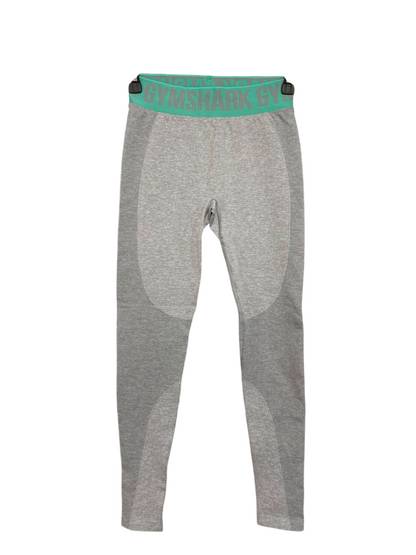 GYMSHARK | S| WAIST 22| WOMEN'S FLEX SEAMLESS HIGH-WAISTED GREY & TEAL GREEN LEGGINGS