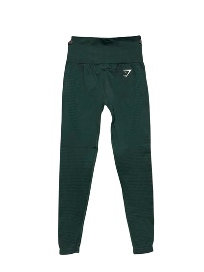 GYMSHARK | XS| WAIST 22| WOMEN'S VITAL SEAMLESS HIGH-WAISTED DARK GREEN / FOREST GREEN LEGGINGS