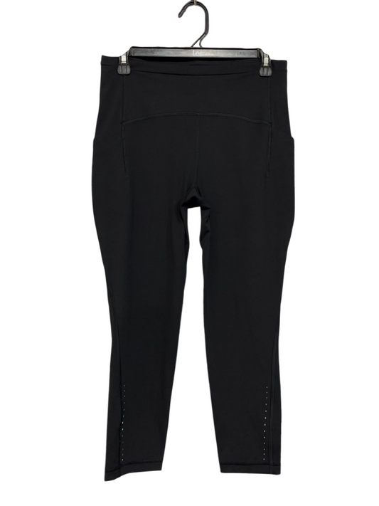 LULULEMON |M| WAIST 28| WOMEN'S FAST AND FREE HIGH-WAISTED BLACK CROPPED RUNNING LEGGINGS