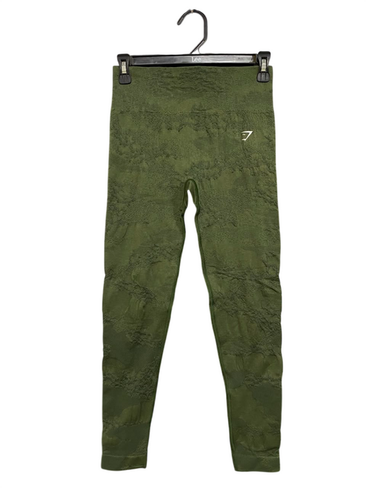 GYMSHARK | XS| WAIST 25| OLIVE GREEN / ARMY GREEN HIGH-WAISTED GYM WORKOUT TIGHTS