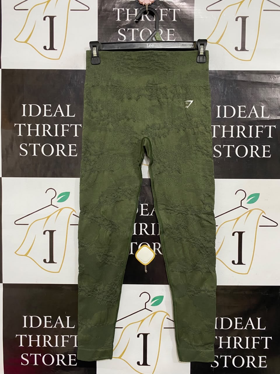 GYMSHARK | XS| WAIST 25| OLIVE GREEN / ARMY GREEN HIGH-WAISTED GYM WORKOUT TIGHTS
