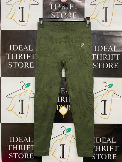 GYMSHARK | XS| WAIST 25| OLIVE GREEN / ARMY GREEN HIGH-WAISTED GYM WORKOUT TIGHTS