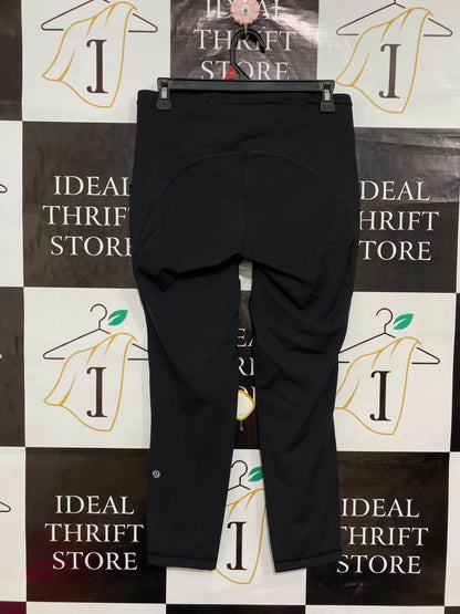 LULULEMON |M| WAIST 28| WOMEN'S FAST AND FREE HIGH-WAISTED BLACK CROPPED RUNNING LEGGINGS
