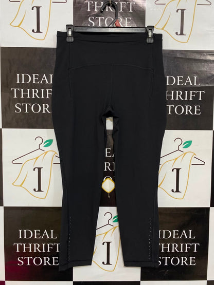 LULULEMON |M| WAIST 28| WOMEN'S FAST AND FREE HIGH-WAISTED BLACK CROPPED RUNNING LEGGINGS
