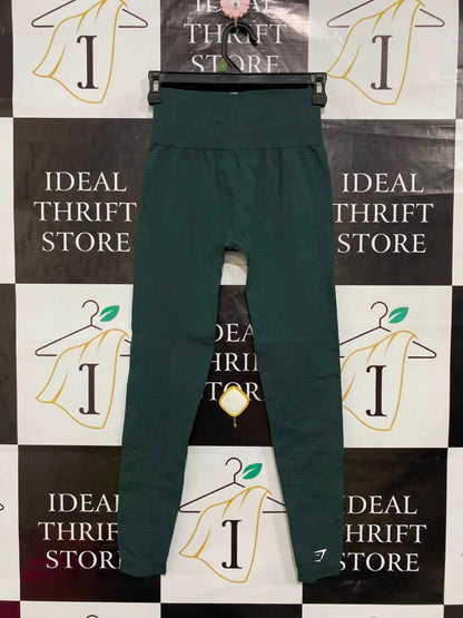 GYMSHARK | XS| WAIST 22| WOMEN'S VITAL SEAMLESS HIGH-WAISTED DARK GREEN / FOREST GREEN LEGGINGS