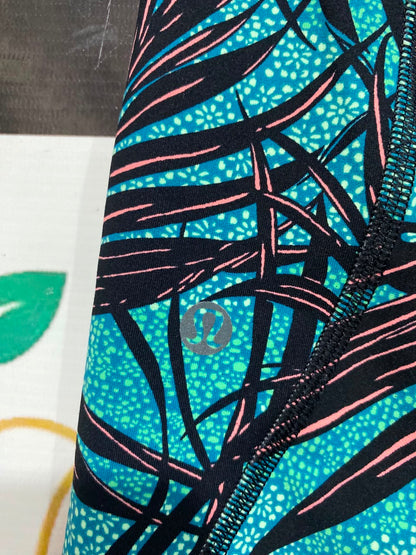 LULULEMON |S| WAIST 25| WOMEN'S TROPICAL PALM LEAF PRINT CROPPED HIGH-WAISTED LEGGINGS