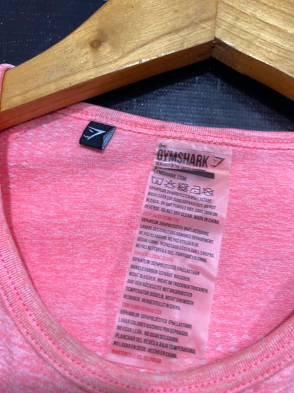 GYMSHARK |S| BUST 14| PINK MARL ATHLETIC WORKOUT SHIRT WITH THUMBHOLES
