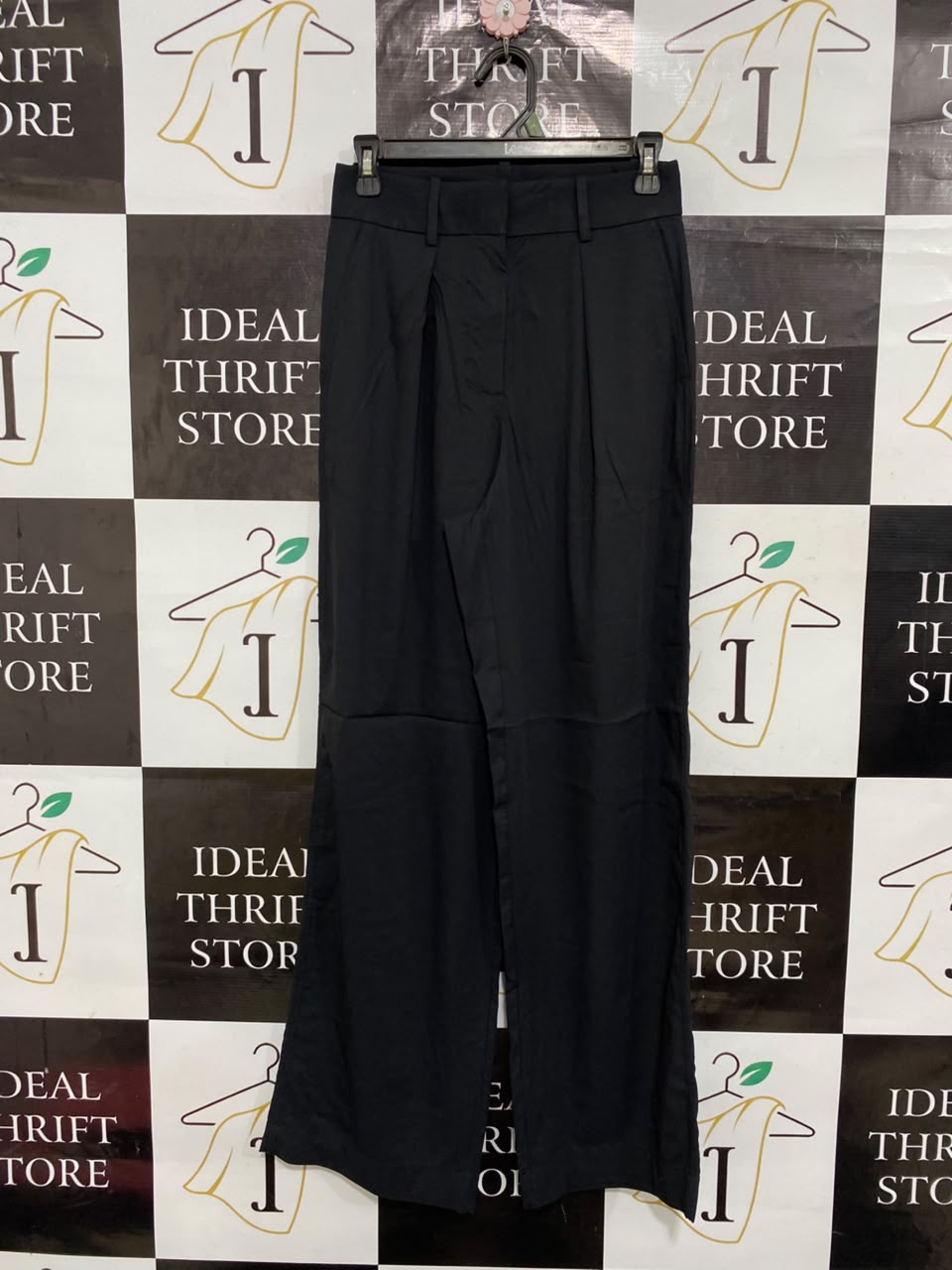 LULULEMON |S| WAIST 26| WOMEN'S HIGH-WAISTED BLACK PLEATED WIDE-LEG DRESS PANTS