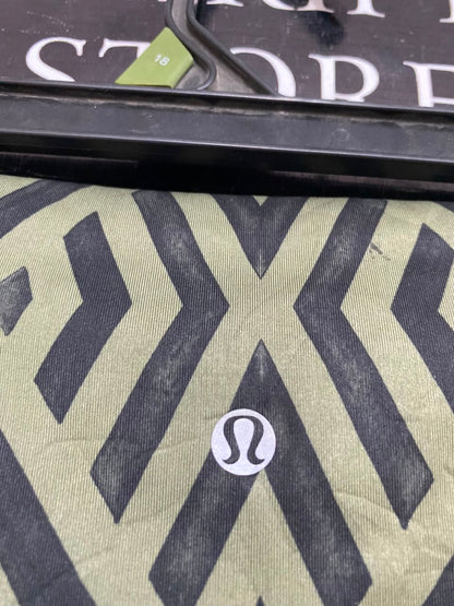 LULULEMON |L| WAIST 30| WOMEN'S HIGH-WAISTED OLIVE GREEN & BLACK GEOMETRIC / TRIBAL PRINT LEGGINGS