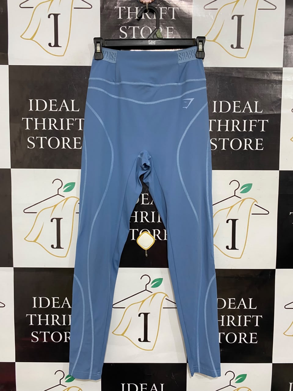 GYMSHARK | M| WAIST 22| WOMEN'S HIGH-WAISTED SLATE BLUE CONTOUR SEAM LEGGINGS