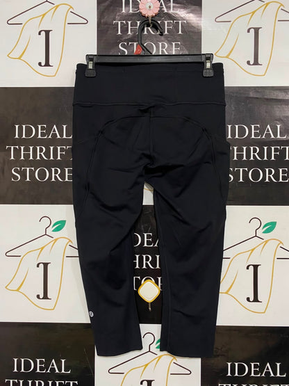 LULULEMON |L| WAIST 28| WOMEN'S FAST AND FREE HIGH-WAISTED BLACK CROPPED RUNNING LEGGINGS