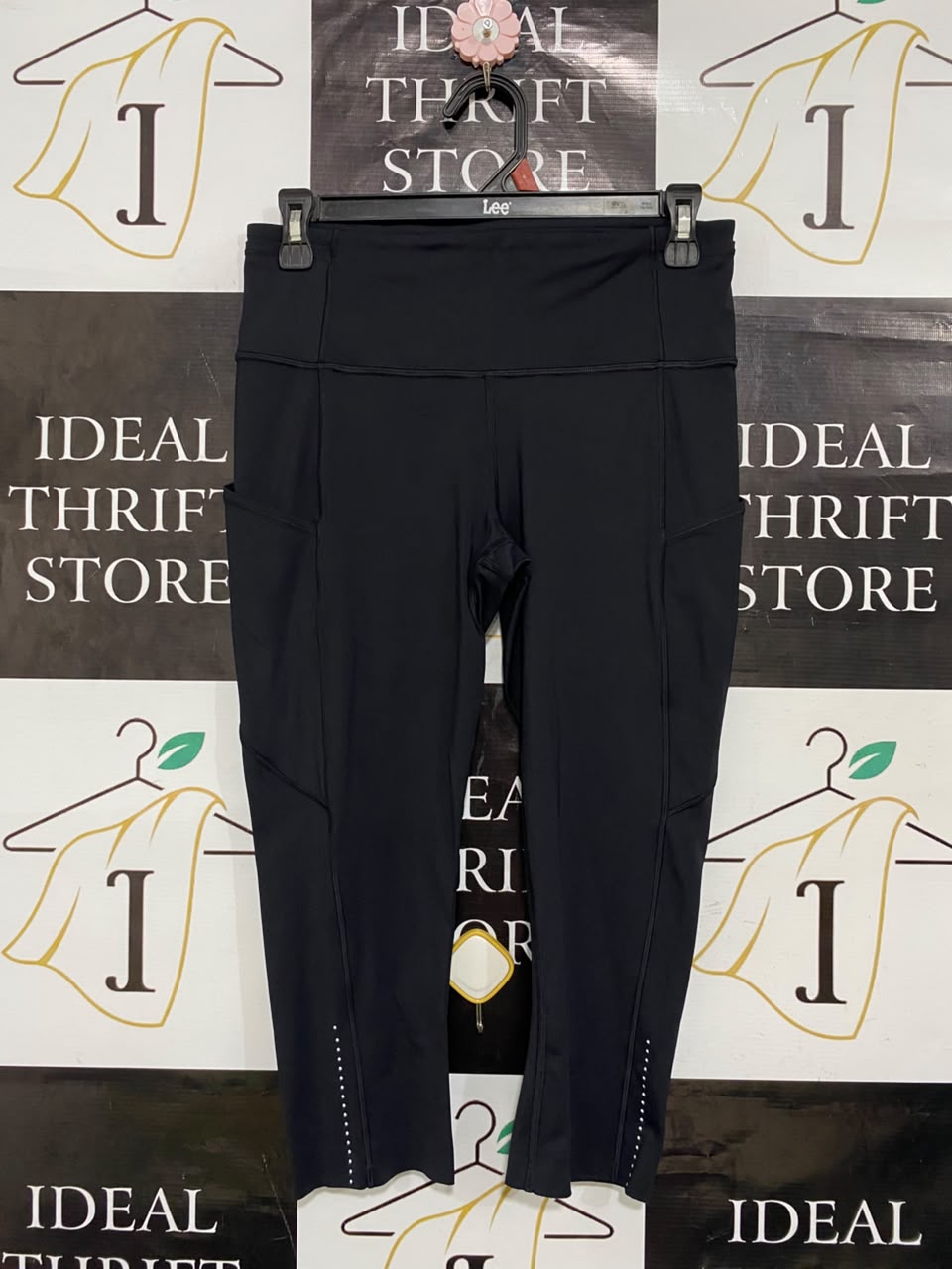 LULULEMON |L| WAIST 28| WOMEN'S FAST AND FREE HIGH-WAISTED BLACK CROPPED RUNNING LEGGINGS