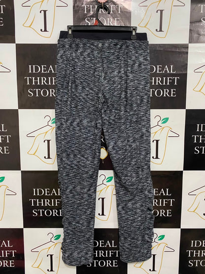 LULULEMON |L| WAIST 30| WOMEN'S SPACE DYE GREY & BLACK DRAWSTRING JOGGERS WITH RUCHED LOWER LEGS