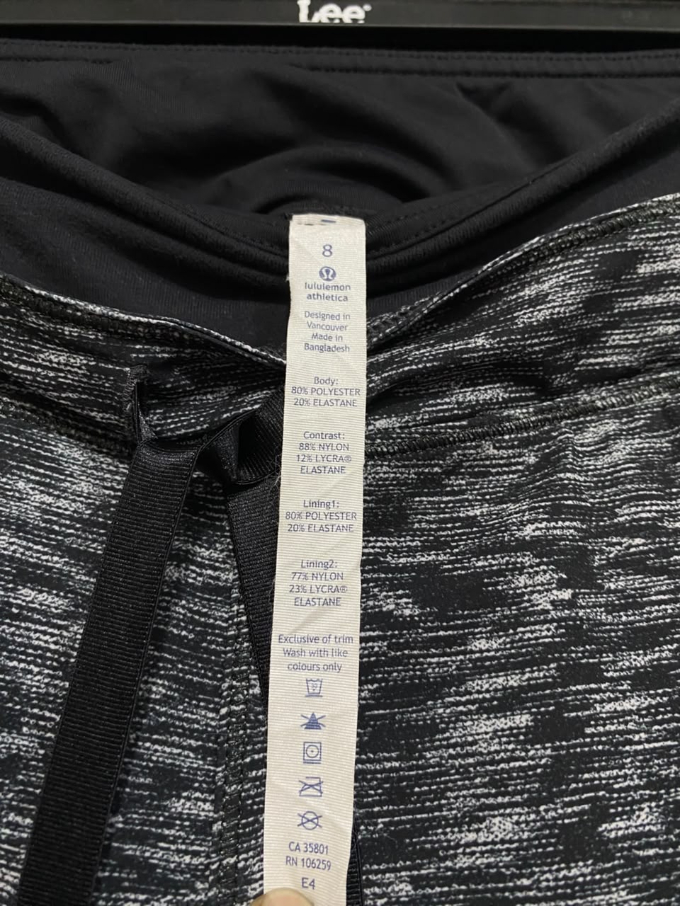 LULULEMON |L| WAIST 30| WOMEN'S SPACE DYE GREY & BLACK DRAWSTRING JOGGERS WITH RUCHED LOWER LEGS