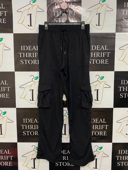 LULULEMON |M| WAIST 28| WOMEN'S HIGH-WAISTED BLACK DRAWSTRING CARGO PANTS WITH FLAP POCKETS