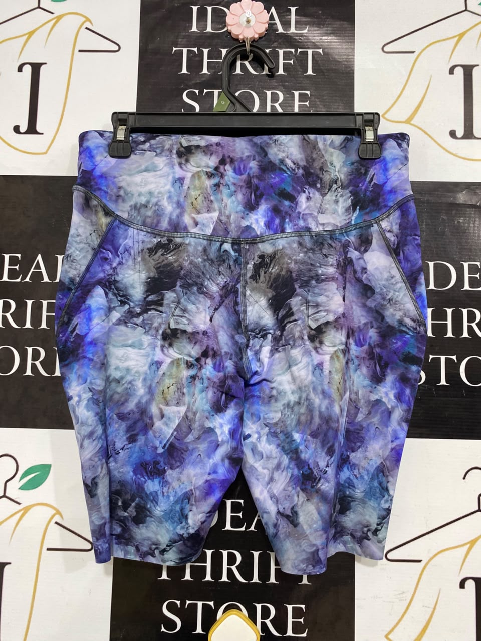 LULULEMON |M| WAIST 28| WOMEN'S HIGH-WAISTED ABSTRACT MARBLE PRINT BIKER SHORTS