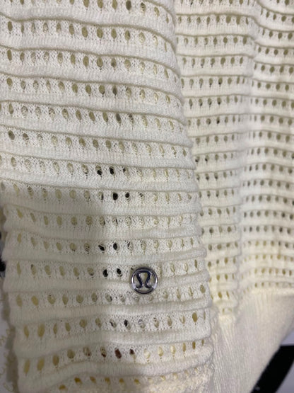 LULULEMON |XL| BUST 20| WOMEN'S NWT OPEN-KNIT MESH LONG SLEEVE SWEATER - CREAM / OFF-WHITE ATHLEISURE TOP