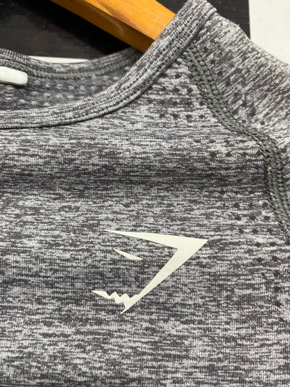 GYMSHARK | S| BUST 14| GREY MARL WORKOUT SHIRT WITH THUMBHOLES