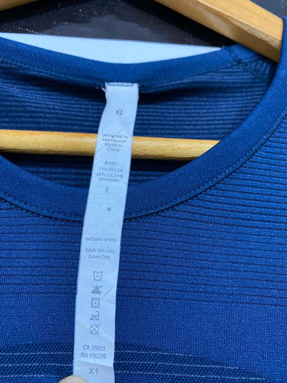 LULULEMON | S| BUST 15| WOMEN'S SWIFTLY TECH LONG SLEEVE NAVY BLUE WORKOUT SHIRT