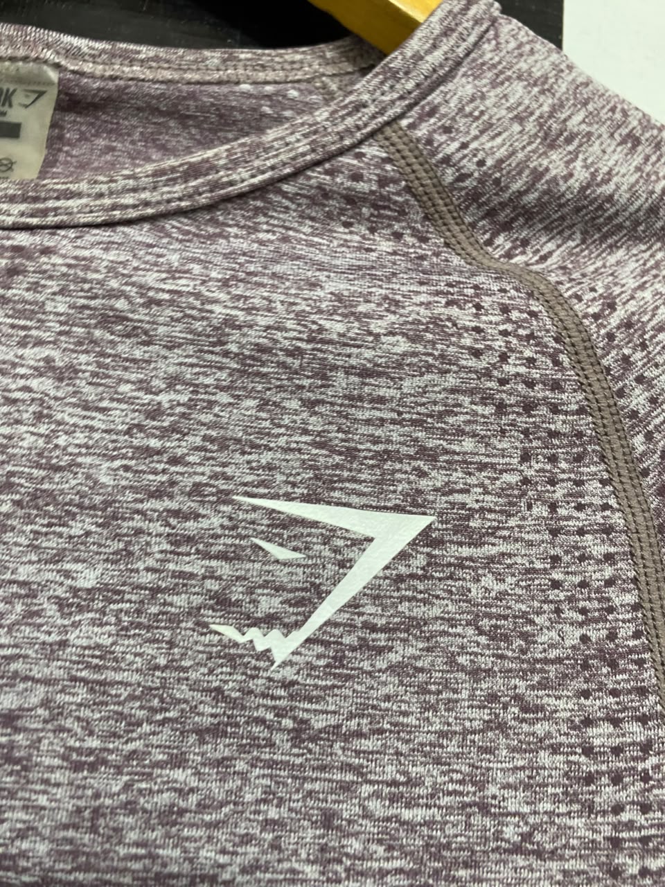 GYMSHARK | M| BUST 15| WOMEN'S VITAL SEAMLESS LONG SLEEVE PURPLE MARL WORKOUT SHIRT - ATHLETIC GYM TOP