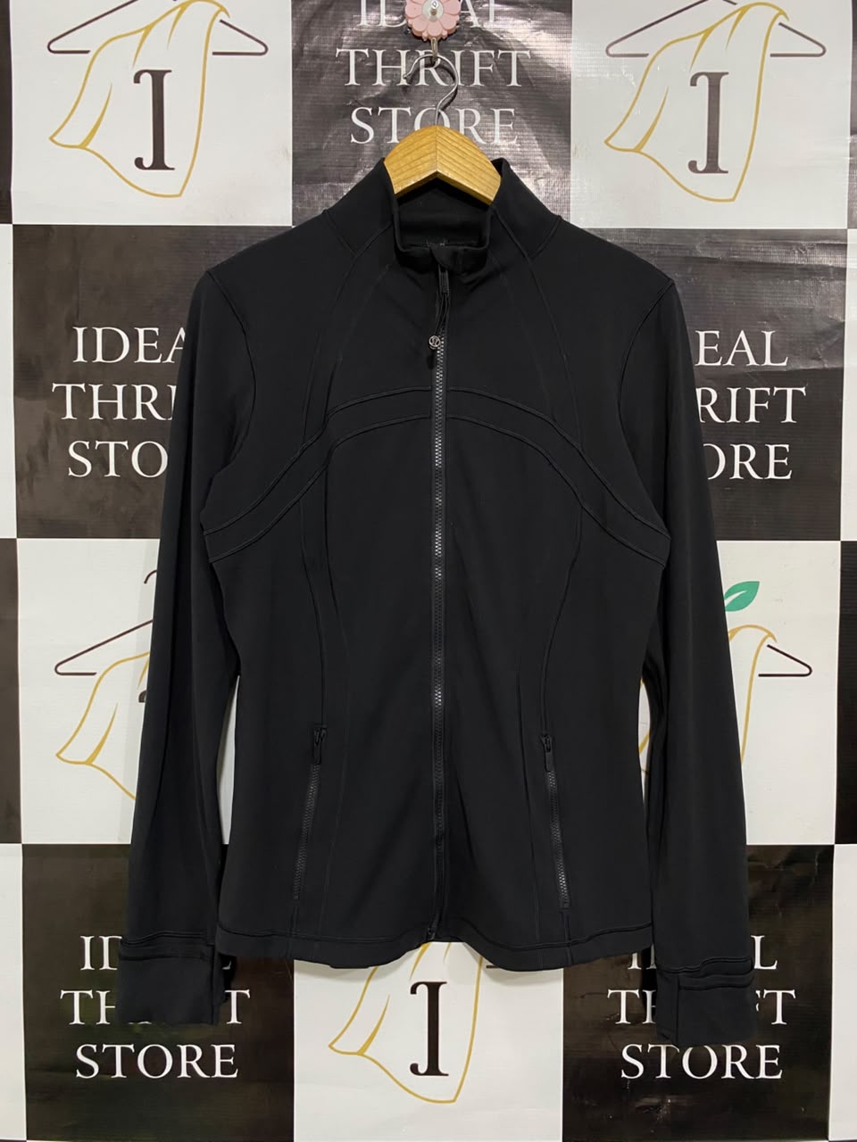 LULULEMON |M| BUST 18| WOMEN'S DEFINE JACKET - BLACK FULL ZIP ATHLETIC WORKOUT RUNNING TOP WITH THUMBHOLES