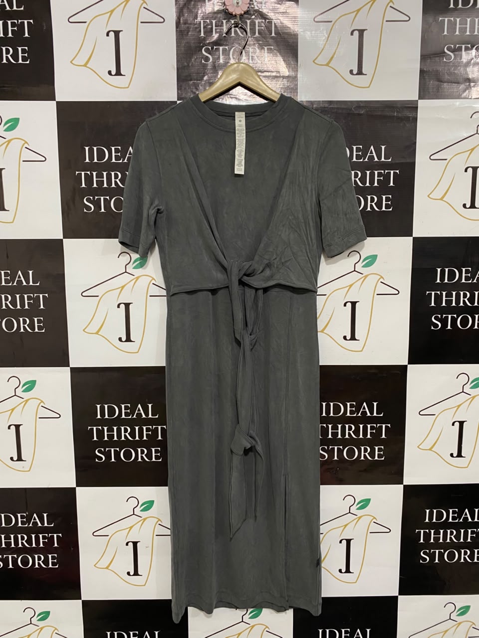 LULULEMON | M| BUST 17| WOMEN'S TIE-FRONT SHORT SLEEVE MIDI DRESS