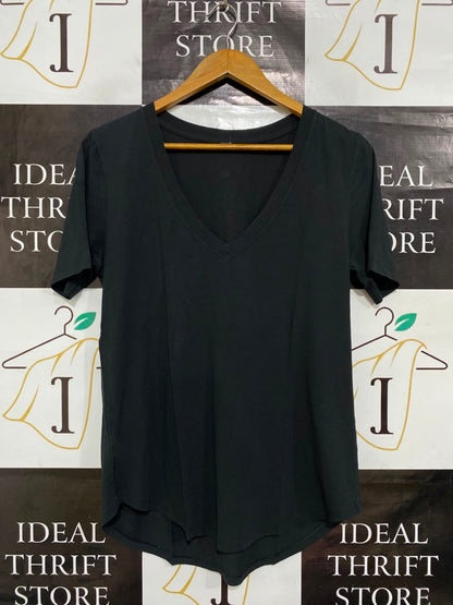LULULEMON | L| BUST 18| LOVE V-NECK SHORT SLEEVE SHIRT - BLACK CASUAL ATHLEISURE T-SHIRT