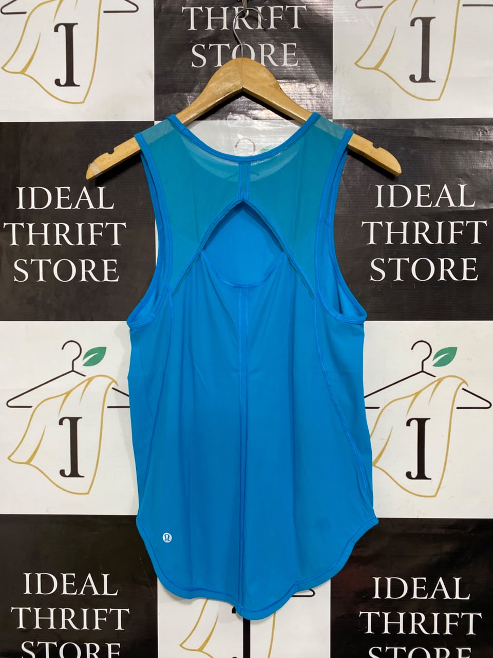LULULEMON | S| BUST 15| BRIGHT CERULEAN BLUE WORKOUT SHIRT WITH MESH PANELS