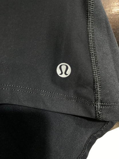 LULULEMON |M| BUST 16| BLACK WORKOUT SHIRT WITH THUMBHOLES & ZIP POCKET