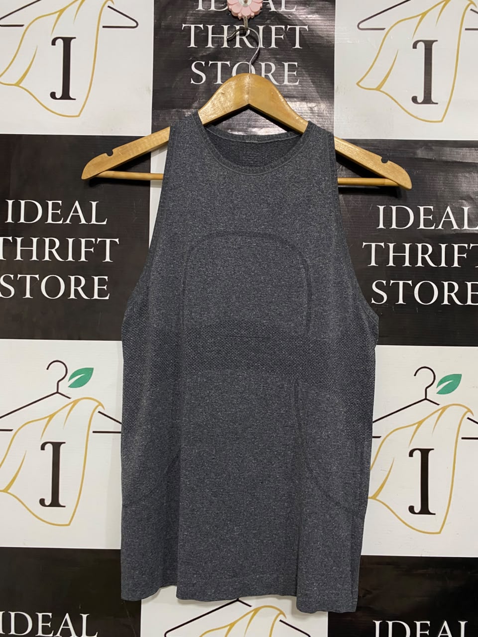 LULULEMON |M| BUST 16| HEATHERED DARK GREY CHARCOAL WORKOUT SHIRT