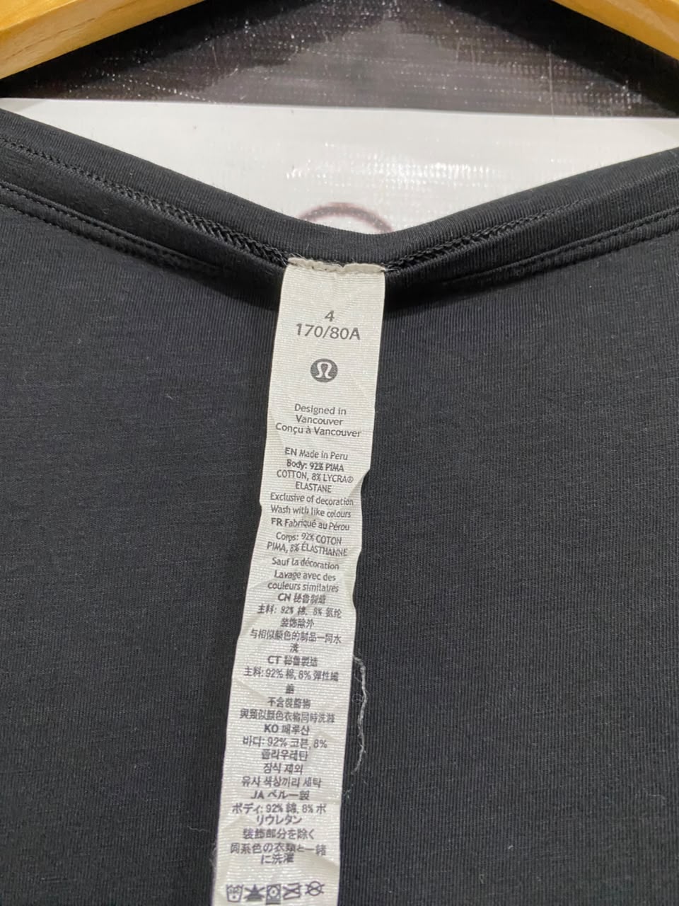 LULULEMON |L| BUST 23| BACK IN ACTION LONG SLEEVE SHIRT - BLACK BOAT NECK CASUAL TOP