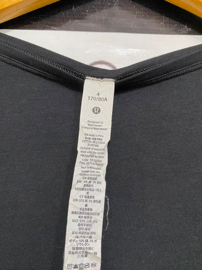 LULULEMON |L| BUST 23| BACK IN ACTION LONG SLEEVE SHIRT - BLACK BOAT NECK CASUAL TOP