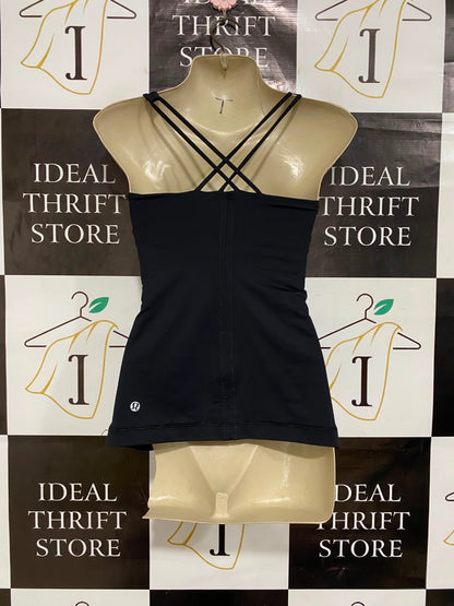 LULULEMON |S| BUST 13| WOMEN'S SCOOP NECK WORKOUT TANK TOP - BLACK BUILT-IN BRA ATHLETIC SHIRT