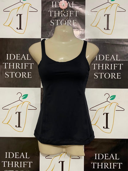 LULULEMON |S| BUST 13| WOMEN'S SCOOP NECK WORKOUT TANK TOP - BLACK BUILT-IN BRA ATHLETIC SHIRT