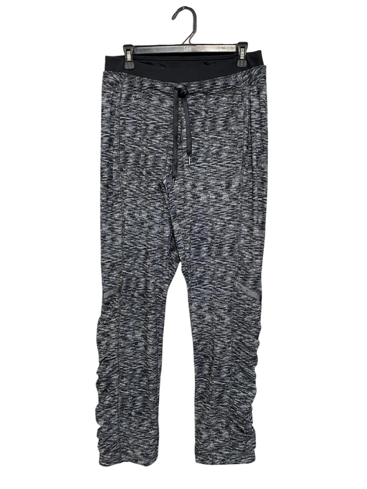 LULULEMON |L| WAIST 30| WOMEN'S SPACE DYE GREY & BLACK DRAWSTRING JOGGERS WITH RUCHED LOWER LEGS