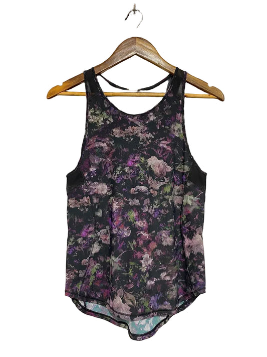 LULULEMON | S| BUST 15| FLORAL MULTI-COLOR WORKOUT SHIRT WITH MESH PANELS