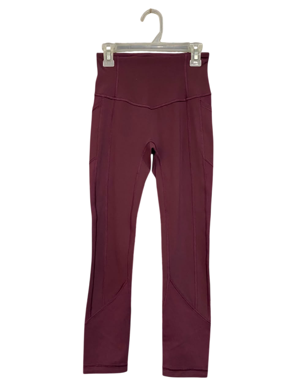 LULULEMON |XS| WAIST 21| MAROON BURGUNDY HIGH-WAISTED ATHLETIC LEGGINGS WITH SIDE POCKETS
