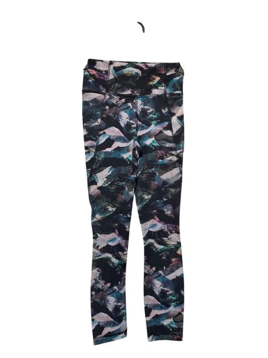 LULULEMON |XXS| WAIST 22| WOMEN'S MULTICOLOR ABSTRACT CAMO PRINT HIGH-WAISTED ATHLETIC LEGGINGS WITH SIDE POCKETS