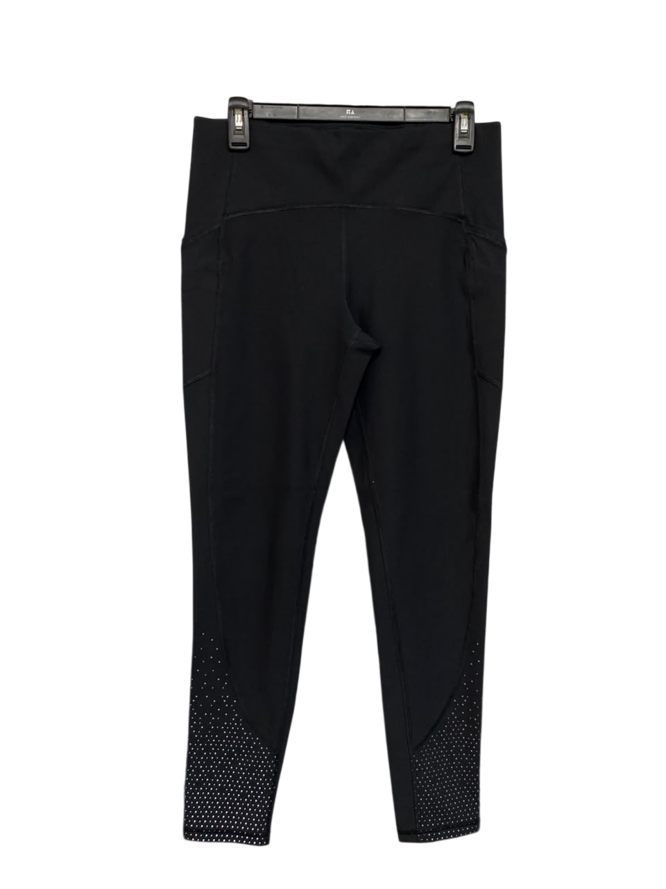 LULULEMON |M| WAIST 28| WOMEN'S BLACK HIGH-WAISTED ATHLETIC CROPPED LEGGINGS WITH SIDE POCKETS & PERFORATED DOTTED ANKLE PANELS