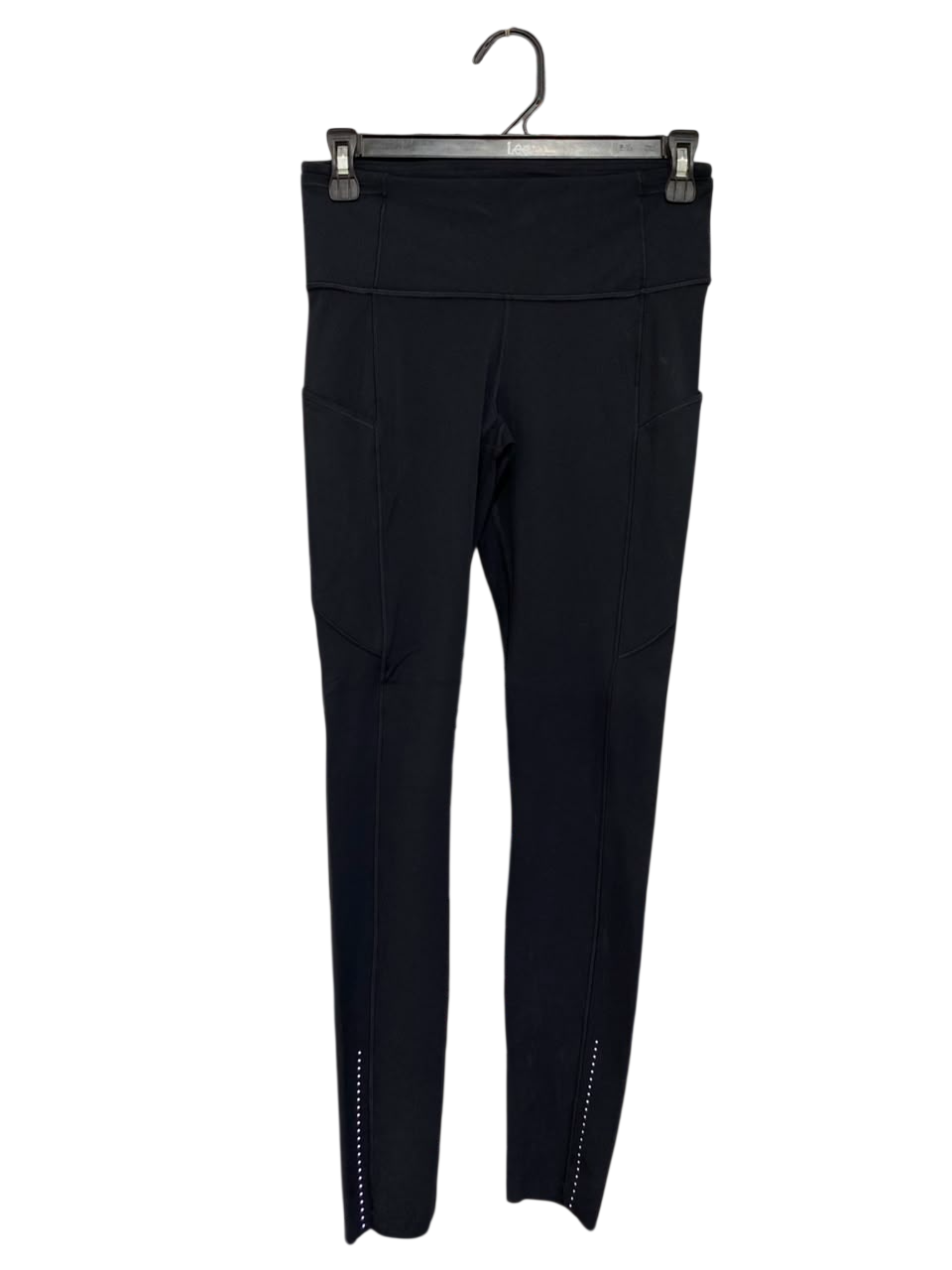 LULULEMON |S| WAIST 24| WOMEN'S BLACK HIGH-WAISTED ATHLETIC LEGGINGS WITH SIDE POCKETS & REFLECTIVE