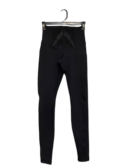 LULULEMON |XXS| WAIST 22| WOMEN'S BLACK HIGH-WAISTED LEGGINGS WITH MESH WAISTBAND PANELS & SIDE POCKETS