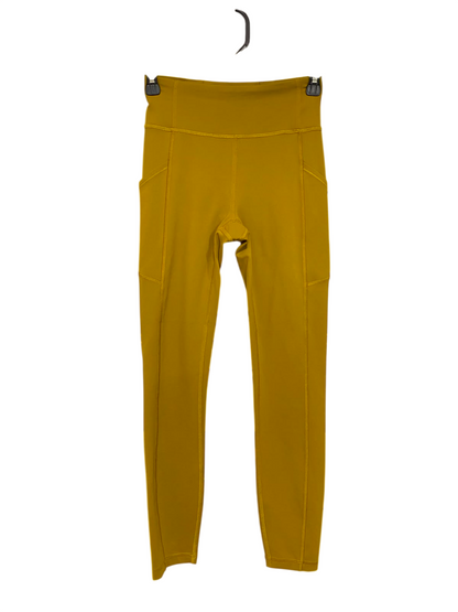 LULULEMON |XS| WAIST 23| WOMEN'S MUSTARD YELLOW HIGH-WAISTED ATHLETIC LEGGINGS WITH SIDE POCKETS