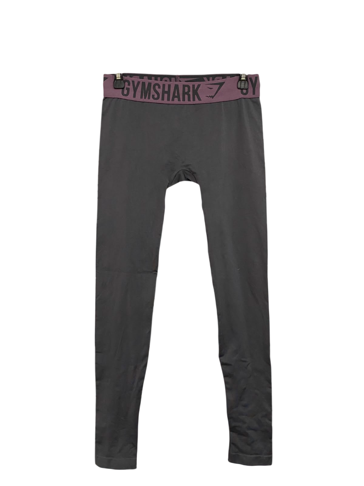 GYMSHARK |S| WAIST 26| CHARCOAL GREY & PURPLE LOGO BAND SEAMLESS LEGGINGS