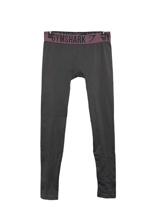 GYMSHARK |S| WAIST 26| CHARCOAL GREY & PURPLE LOGO BAND SEAMLESS LEGGINGS