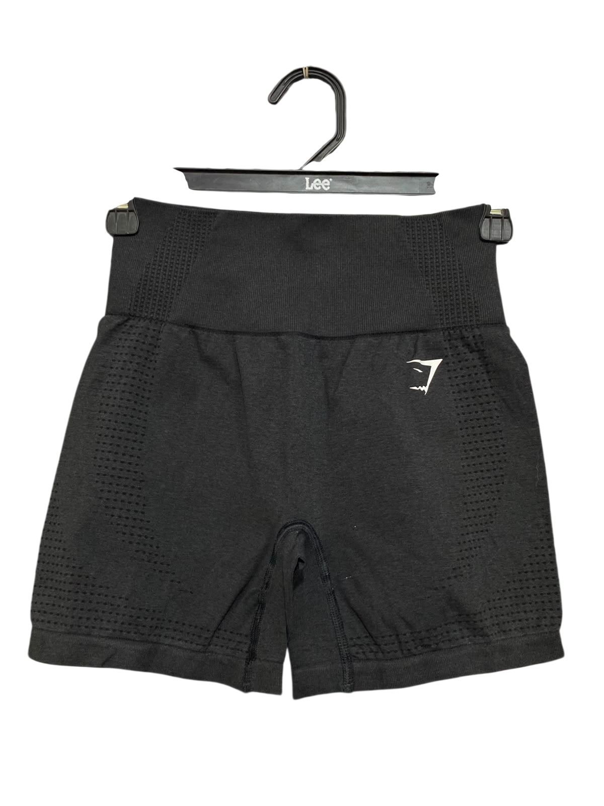 GYMSHARK |XS| WAIST 22| WOMEN'S CHARCOAL BLACK SEAMLESS HIGH-WAISTED MESH WORKOUT SHORTS